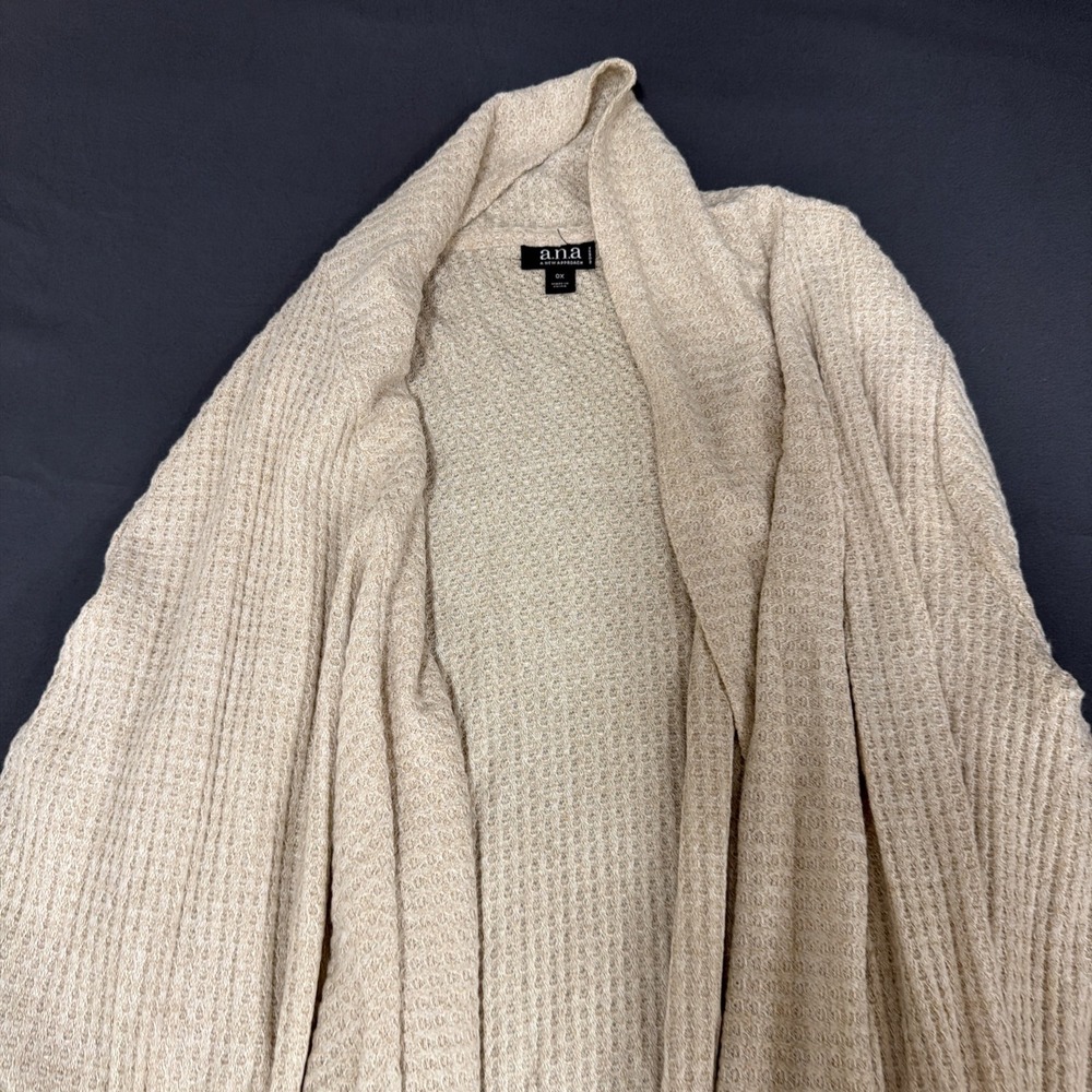 cream open-front waterfall cardigan by a.n.a  Ox